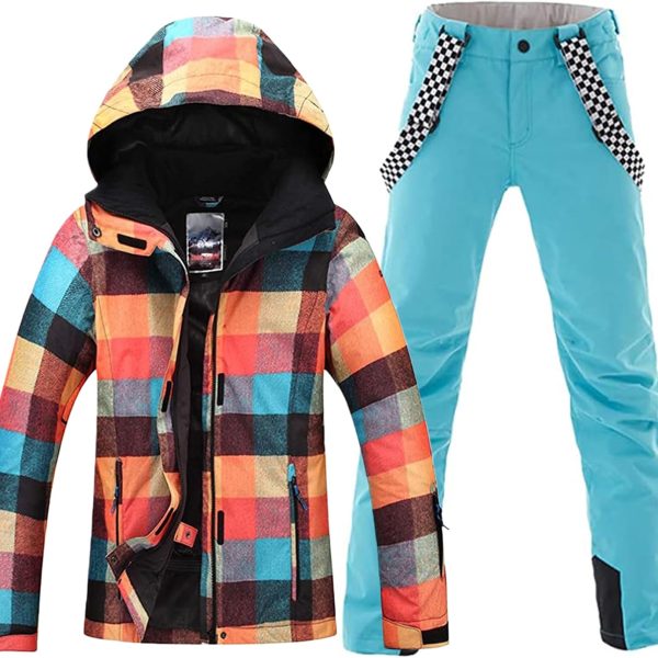 2 Piece Ski Jackets and Pants Set Skisuit Colorful image 1