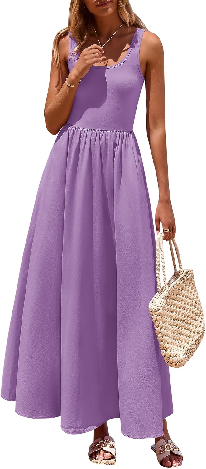 Scoop Neck Sleeveless Maxi Dress image 1