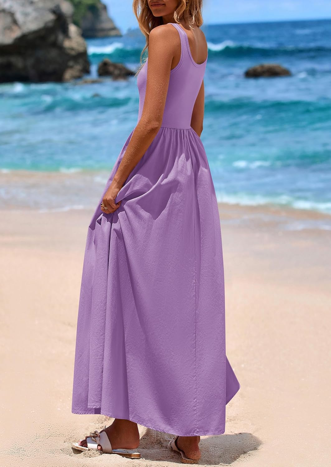Scoop Neck Sleeveless Maxi Dress image 2