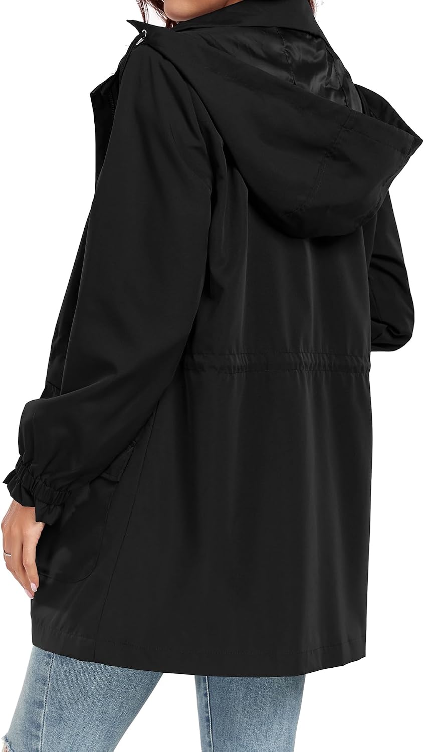 Women Rain Jacket Waterproof Raincoat with Hood Lightweight image 2