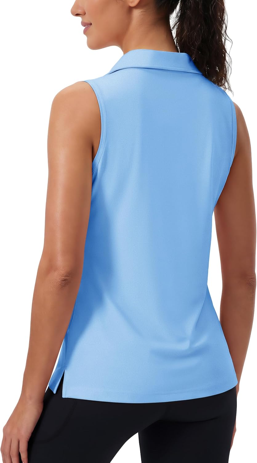 TACVASEN Golf Shirt Sleeveless UPF 50+ Polo Shirts Collared image 2