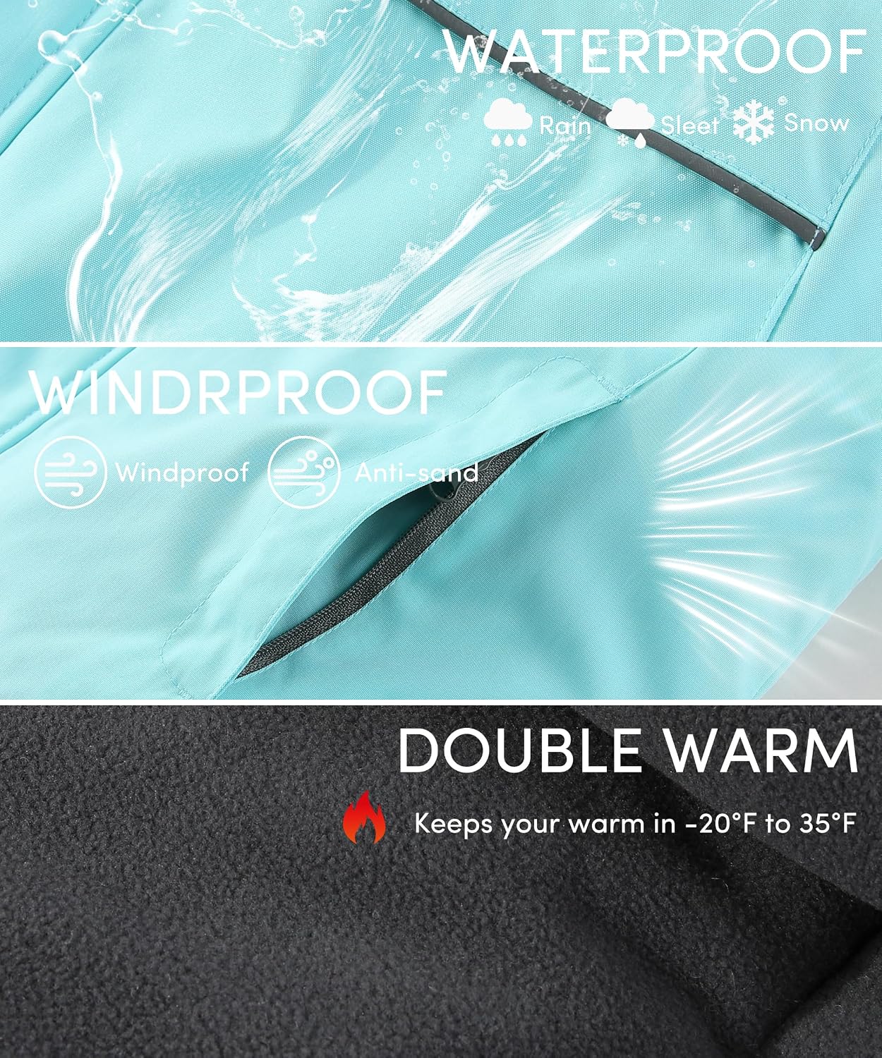 Hiheart Boys Girls Winter Ski Jacket & Pants Set 2 image 3